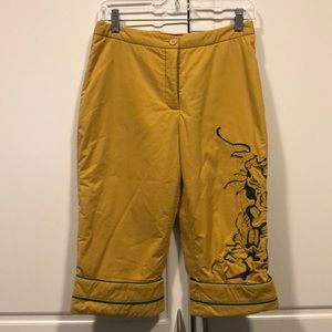 Japanese knickers 13 Golden Yellow quilted appliqué detail Japanese tag EUC